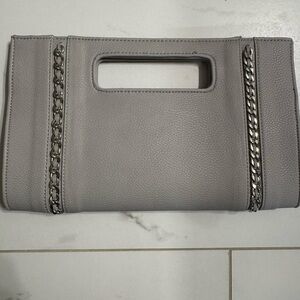 Grey clutch bag